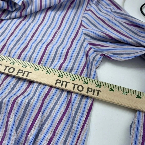 Alan Flusser Shirt Long Sleeve Button Down Mens XL striped 0200 - Picture 6 of 7